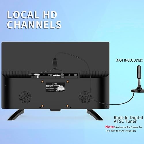 Miniatura 4 de TV LED de pantalla ancha de 19 pulgadas con sintonizadores digitales ATSC HDMIVGARCAUSB, TV de pantalla plana de 19 pulgadas con altavoces duales
