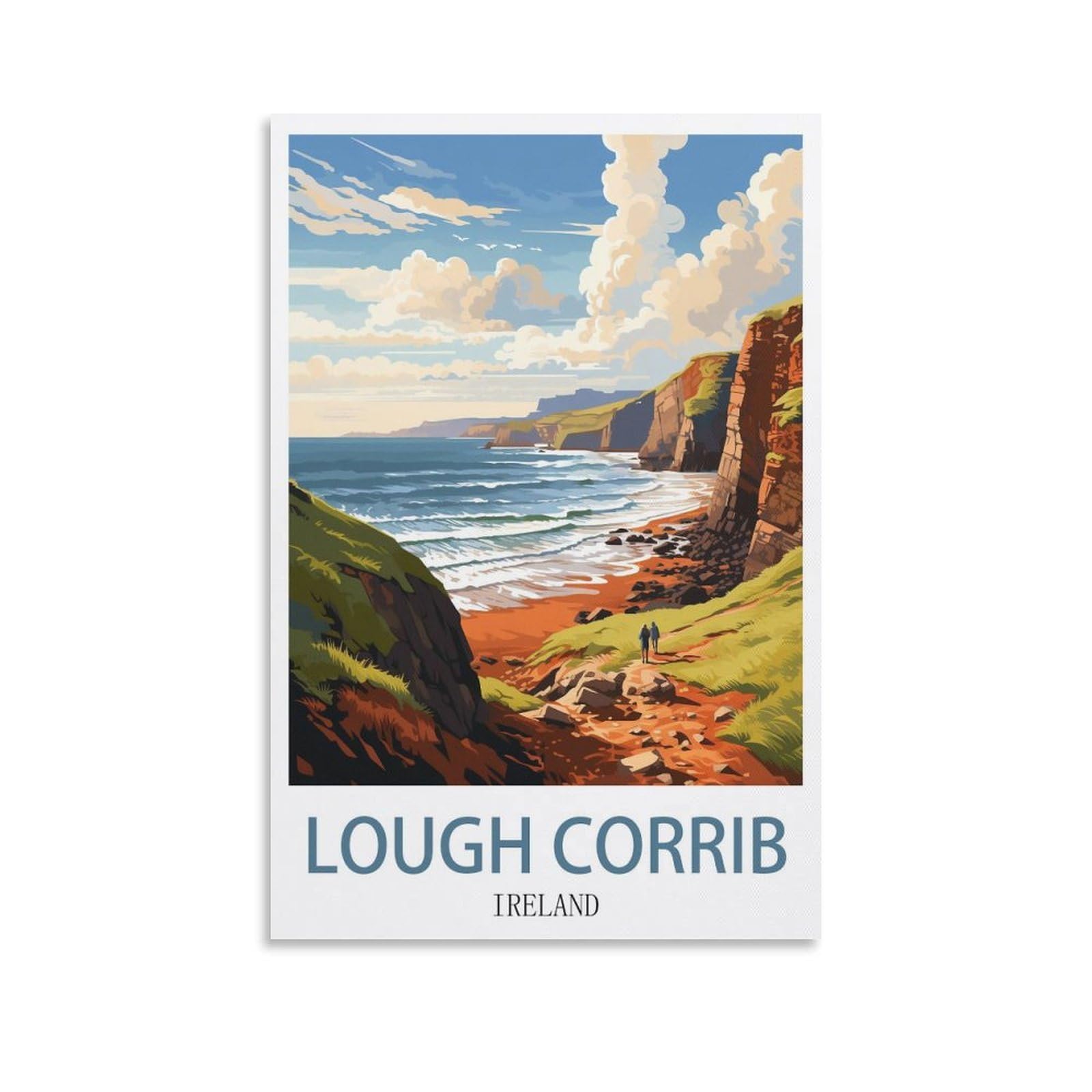 EZMLFA DIY 5D Diamond Painting Kits for Adults,Lough Corrib Ireland DIY Diamond Art Kits Gem Painting Crafts for Home Wall Decor 40x50cm