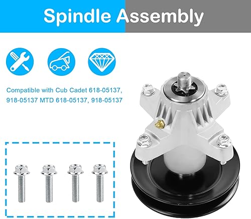 Miniatura 4 de Conjunto de husillo 618-05137 918-05137 para MTD Cub Cadet 54" Cortacésped de giro cero RZT-L54 KW RZT-S54 Toro 119-8445 Z6600 285-157 80-11-795