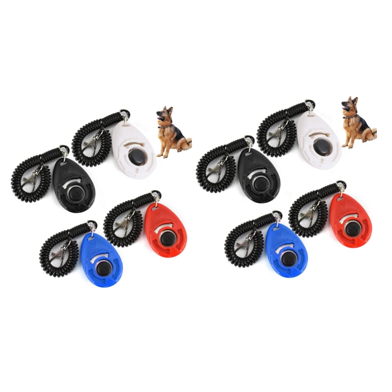 Didiseaon 2sets Professional Dog Clicker Big Button Trainer Easy to Use Wrist Strap 4pcs*2