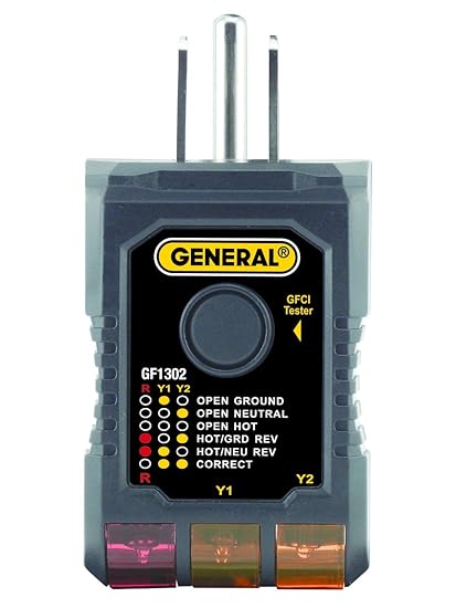 General Tools GF1302 3-Wire Circuit Analyzer with GFCI Tester