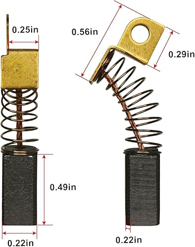 Miniatura 2 de Paquete de 4 cepillos de carbono para motor 879058 (N119739) compatibles con lijadora Porter Cable 7800 para paneles de yeso