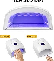 Vista 4 de Lámpara de uñas profesional recargable UV/LED de 48 W, secador de uñas de gel inalámbrico con sensor automático y pantalla digital, 4 ajustes
