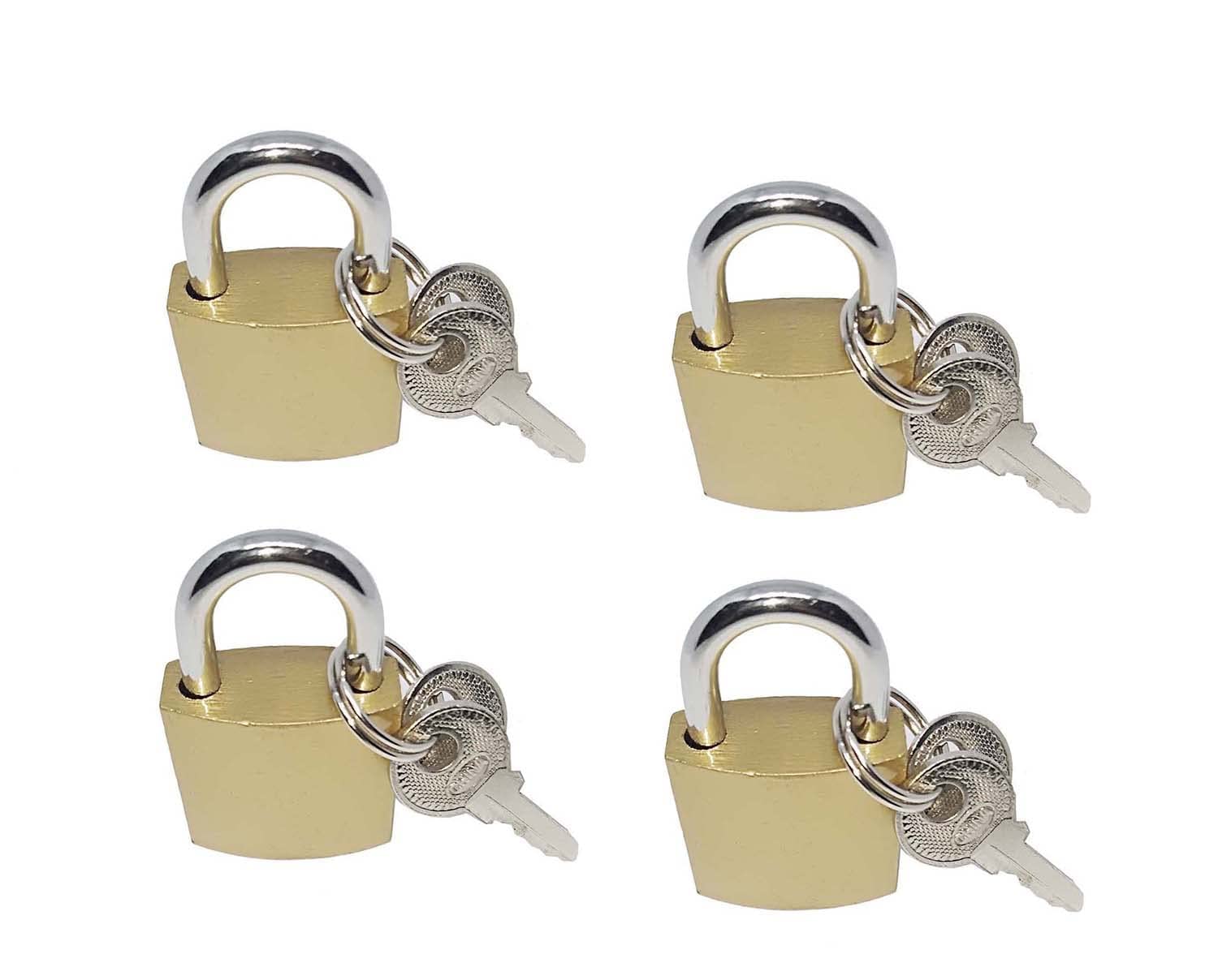ikis Set of 4 25mm Brass Padlocks with Keys, Small Security Locks for Luggage, Backpack, Gym Locker-image-29