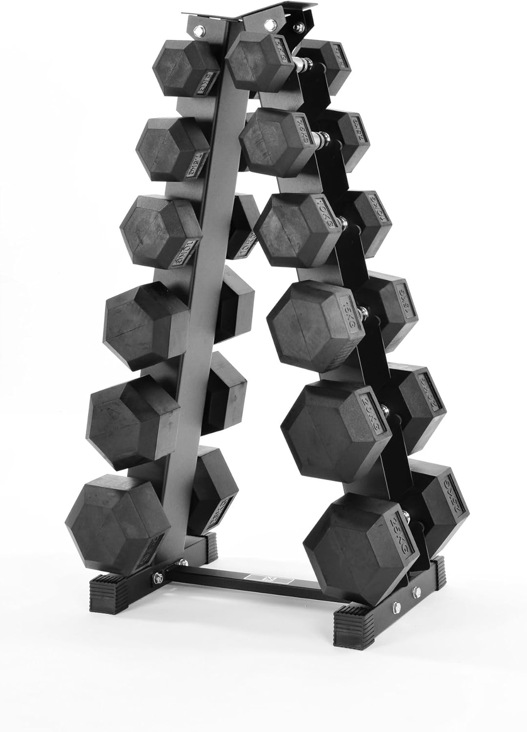 Equipped Gym Weights Dumbbells Set With A Shaped 6 Tier Rack Stand