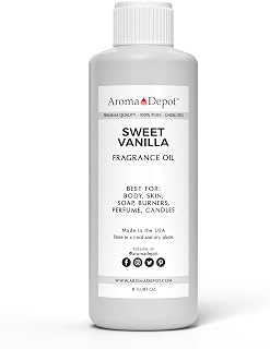 Aroma Depot 8 oz / 8 Ounce Sweet Vanilla Unisex Perfume/Body Oil Our Interpretation, Premium Quality Uncut Fragrance Oil