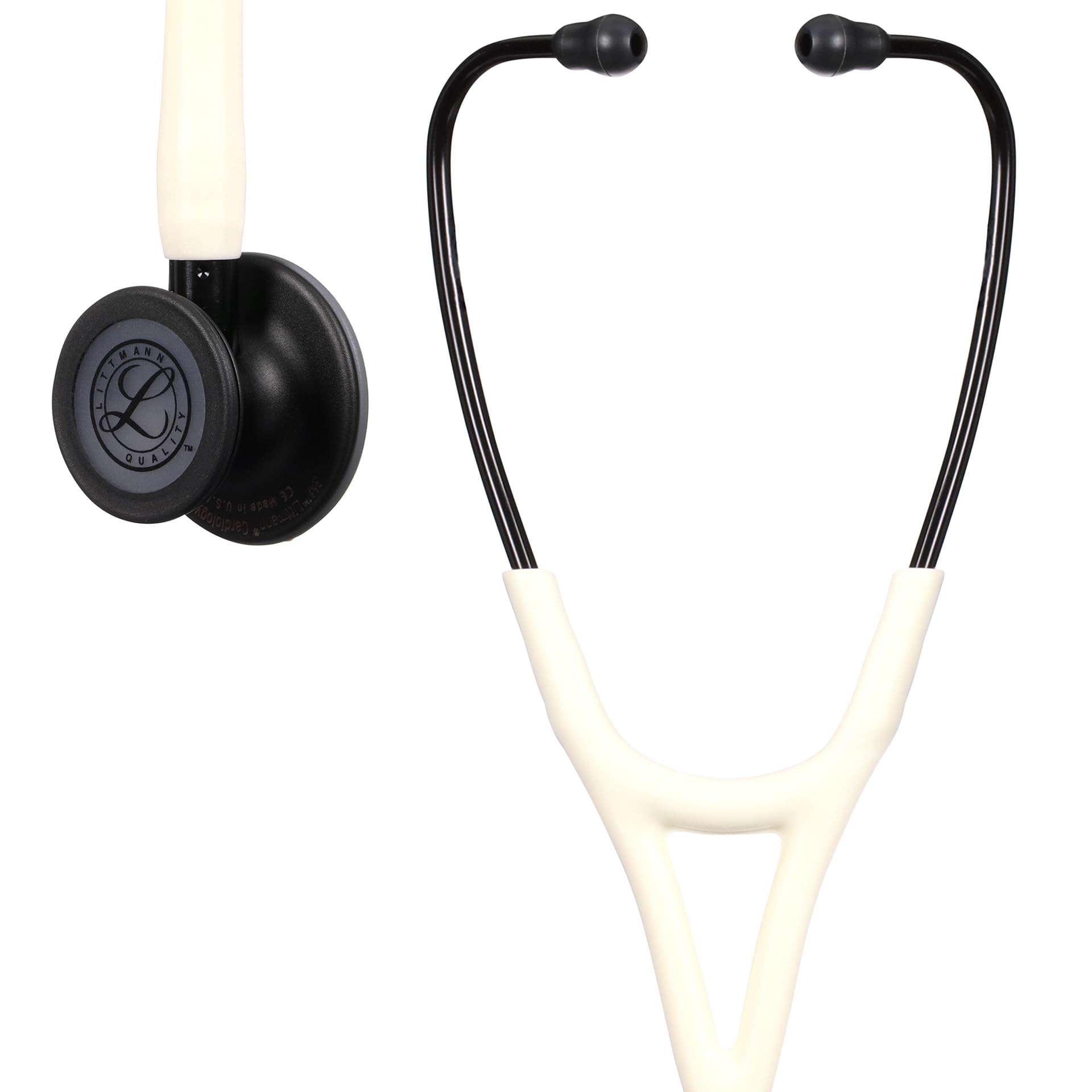 3M Littmann Cardiology IV Estetoscopio con Grabado Gratuito y Linterna Pupilar de Regalo (Satin Alabast/Black Edition)