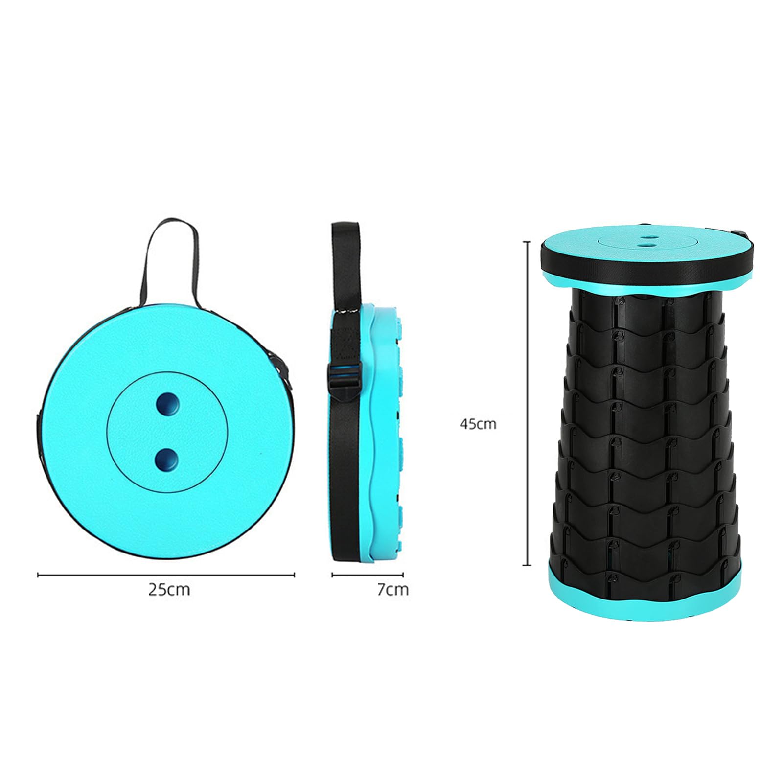Sgabello telescopico portatile, sgabello pieghevole leggero, altezza regolabile, sgabelli pieghevoli per adulti, campeggio, pesca ed escursionismo (verde lime)