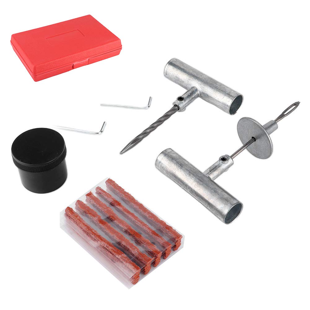 Kit de reparación de neumáticos, herramienta de reparación de tapón de pinchazo de neumático sin cámara para tractores, cortacésped, camiones, ruedas de automóviles