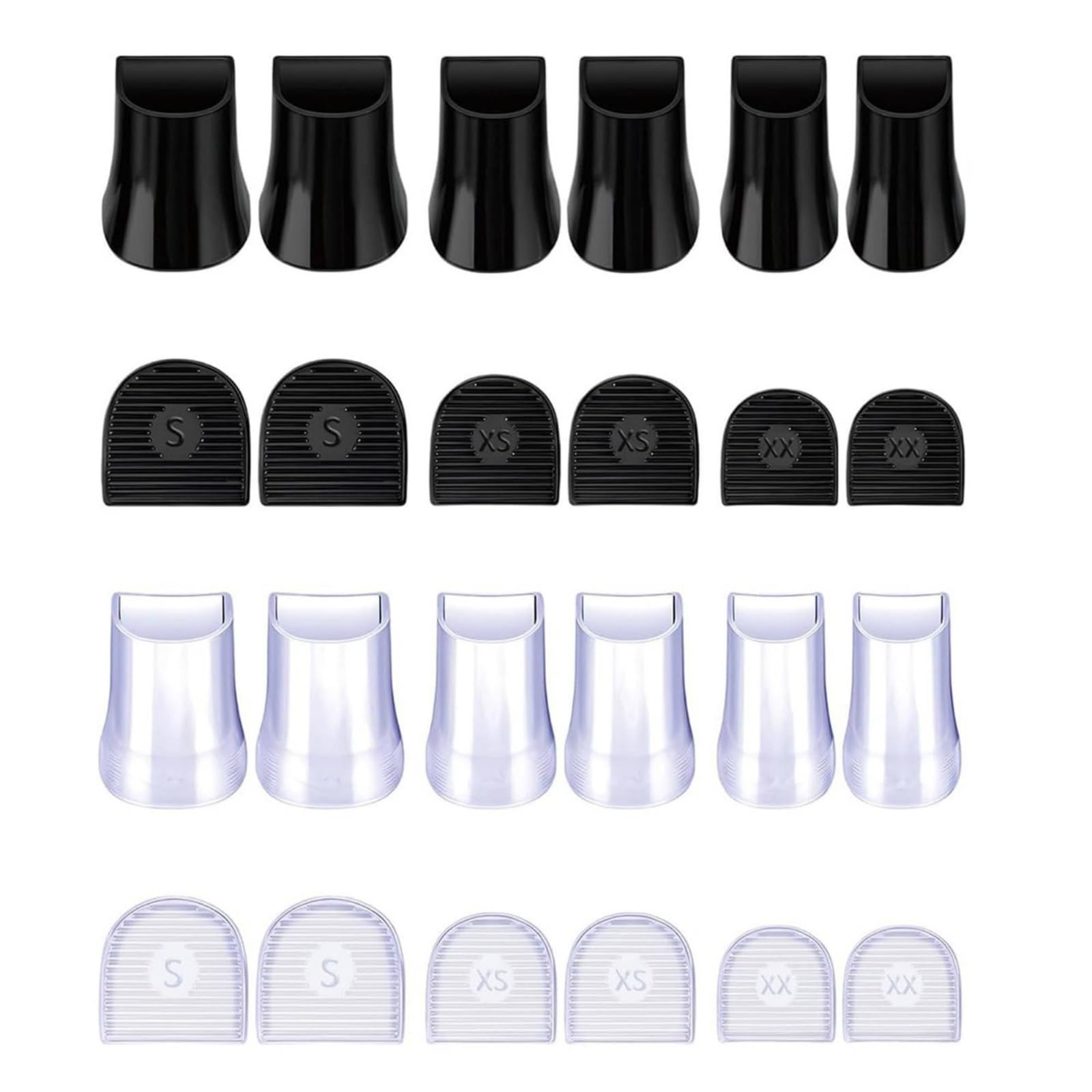 12 Pairs Textured Sole Slip-on Heel Cover TPU Horseshoe Heel Protector, Black-Clear-picture-25