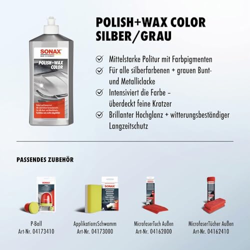 SONAX Polish+Wax Color silber/grau (500 ml) – Ansicht 3