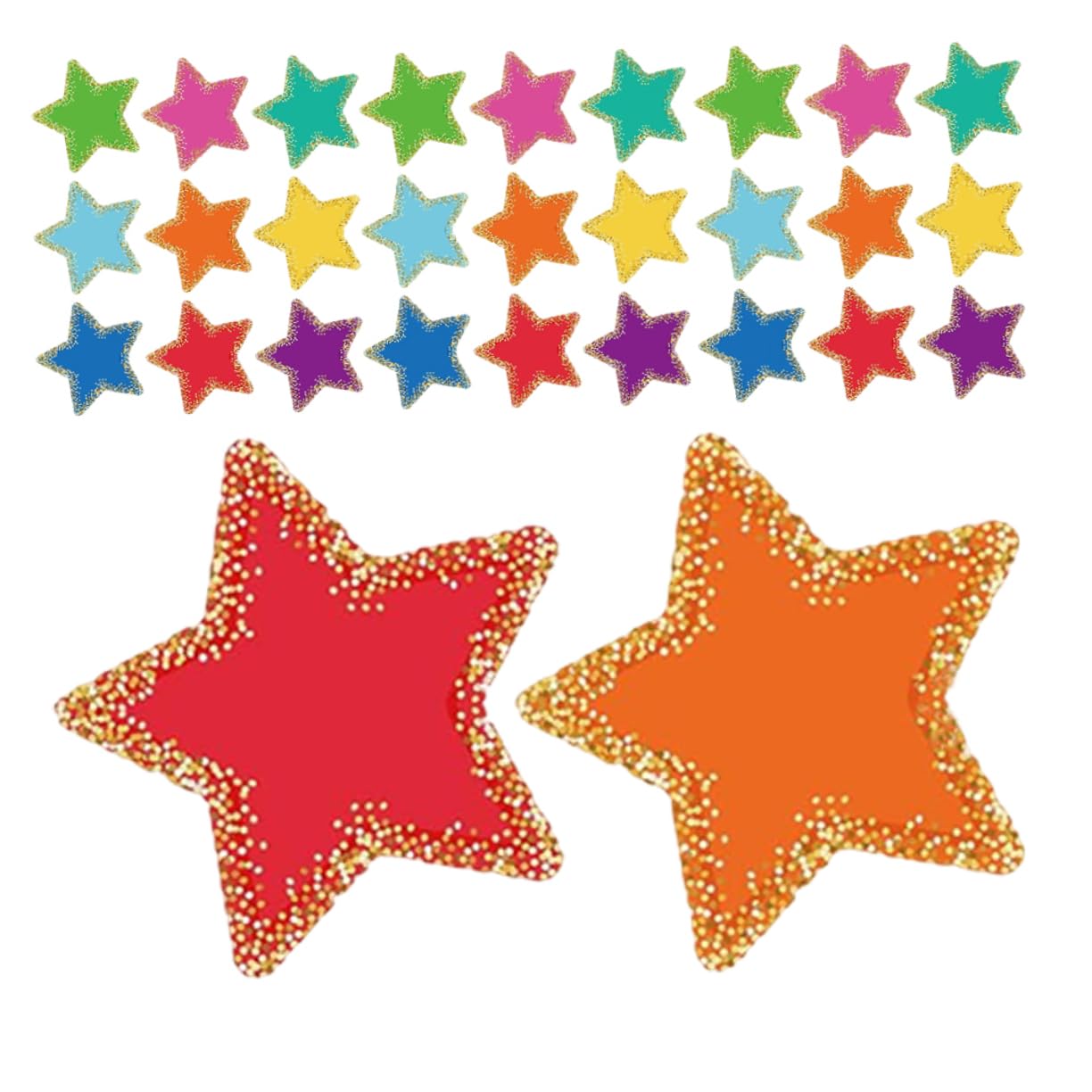 Estrellas Recortadas SHINEOFI Ilumina Tus Clases con 108 Hojas Coloridas y Adhesivos