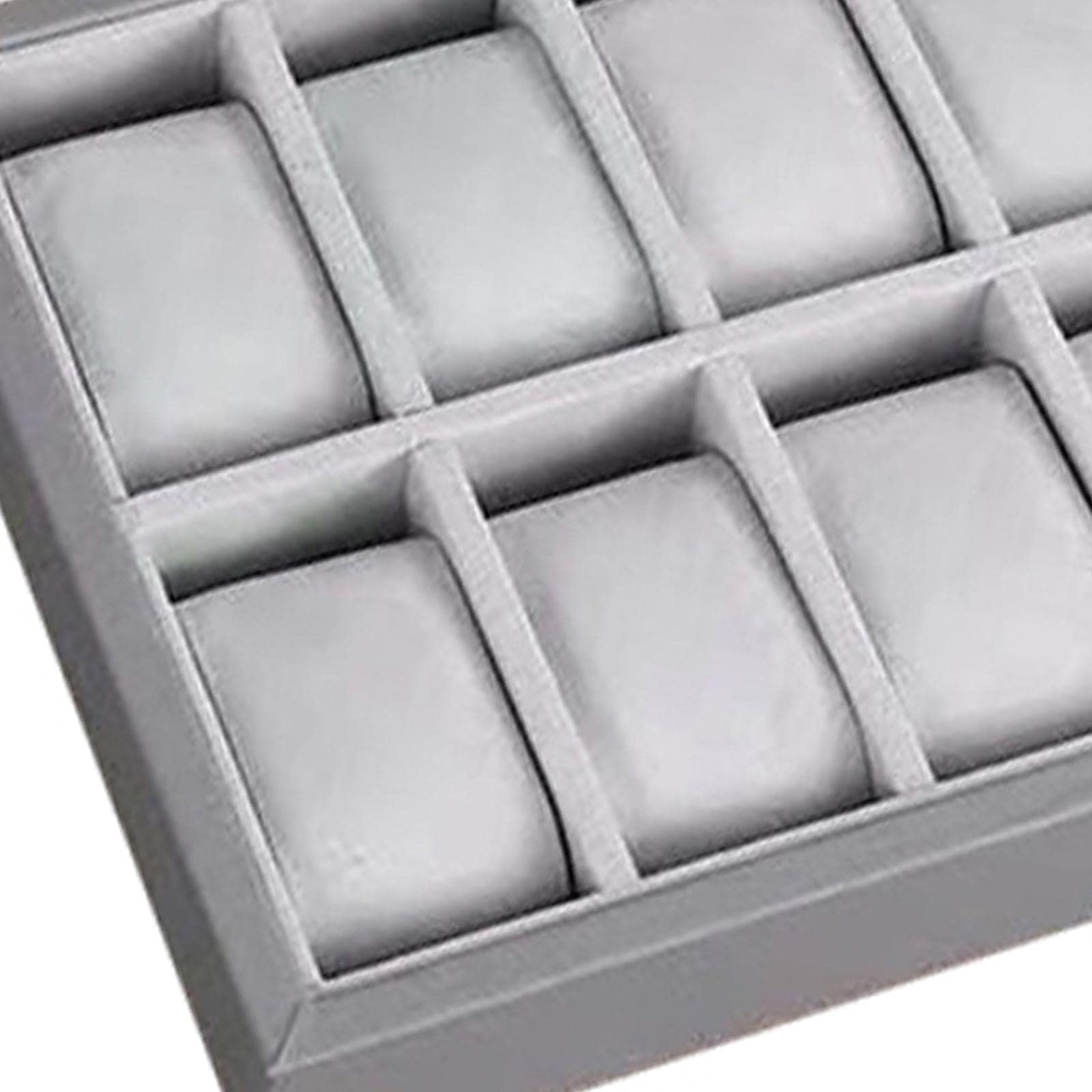 Perfeclan Soporte para Bandeja de Reloj, Bandeja de Almohadas para Reloj, Cuero PU de Madera para Hombres Y Mujeres, Almohadas, Organizador Apilable Pa, 12 Ranuras