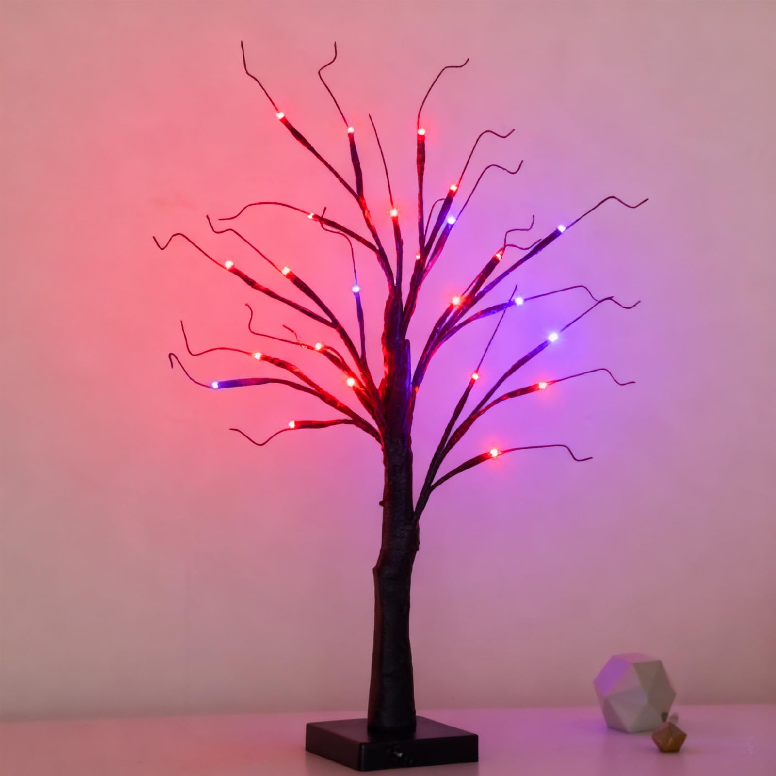 Halloween Decor Indoor Lighting Desk Lamp Fairy Light Spirit Tree Adjustable Black Branch 24 LED Tree Light USB/Battery Dual Power Supply Suitable for Home Decoration and Holiday Decoration — image 1