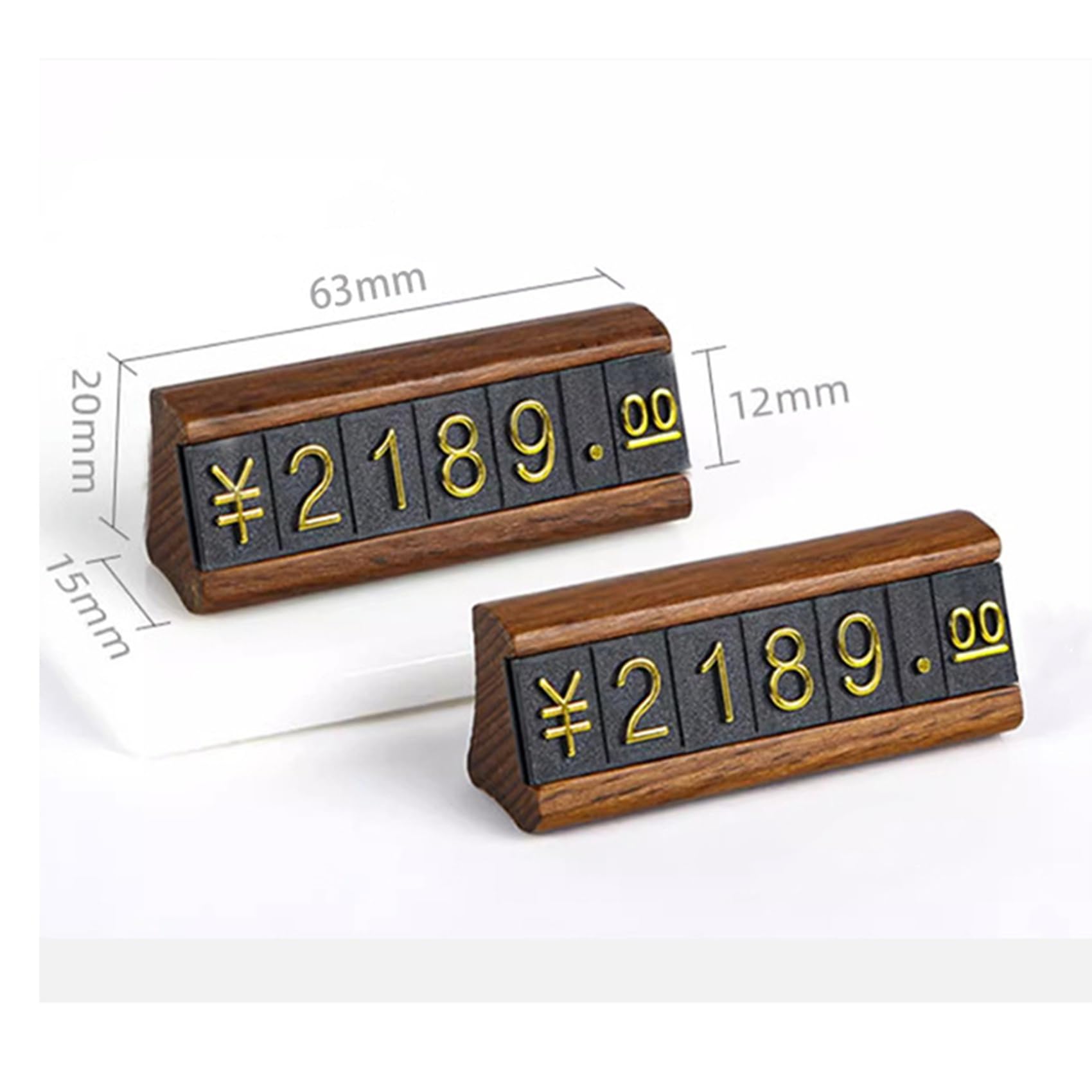 30 Set Mini Legno Combinato Numero Prezzo Cubo Tag Gioielli Numero Regolabile Prezzo Etichetta Portacarte Supporto per Carta B