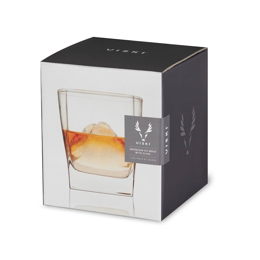 Amazon.com: Viski Mountain Ice Mold with Whiskey Glass, Old