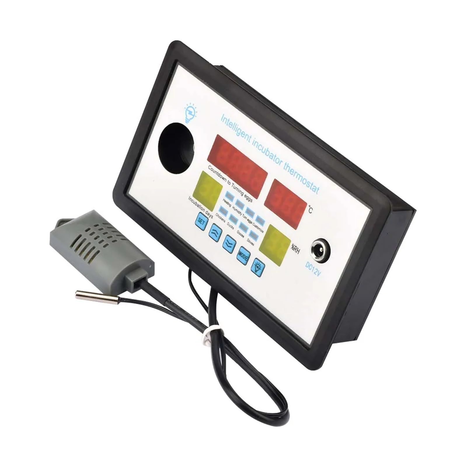 Kontroler Temperatury, W9005 Inkubator z kontrolerem jaj, wielofunkcyjna automatyczna kontrola temperatury i wilgotności AC110-220V / DC 12V termostat do inkubacji(AC 110-220)