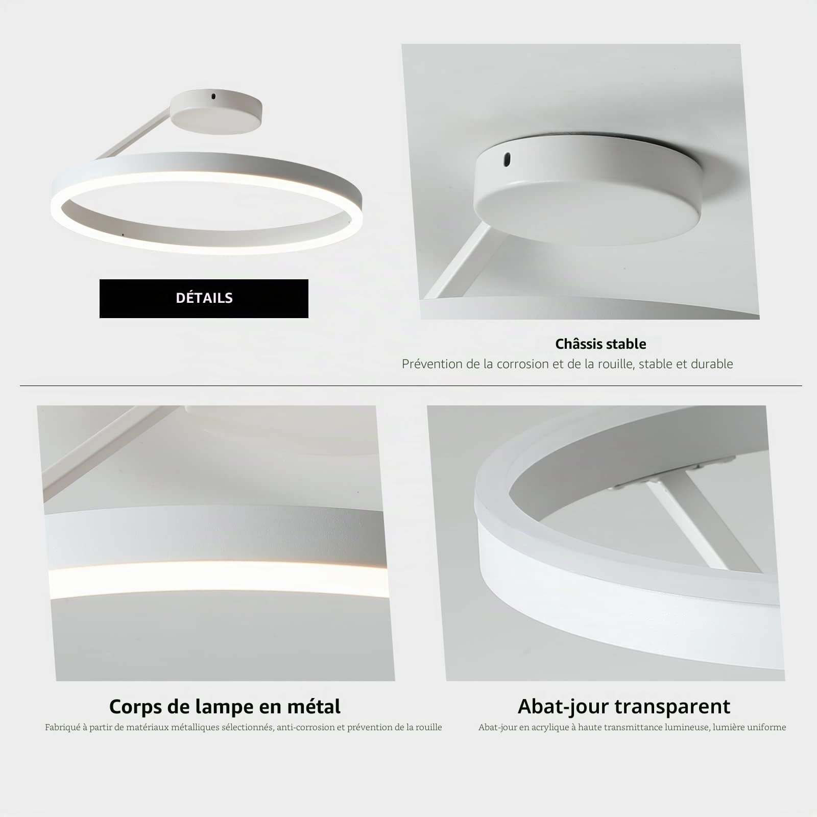 Moderne LED Restaurant Plafonnier Designer Nordique Simple Cercle Simple Blanc Encastré Plafonnier Chambre Cuisine Éclairage À La Maison
