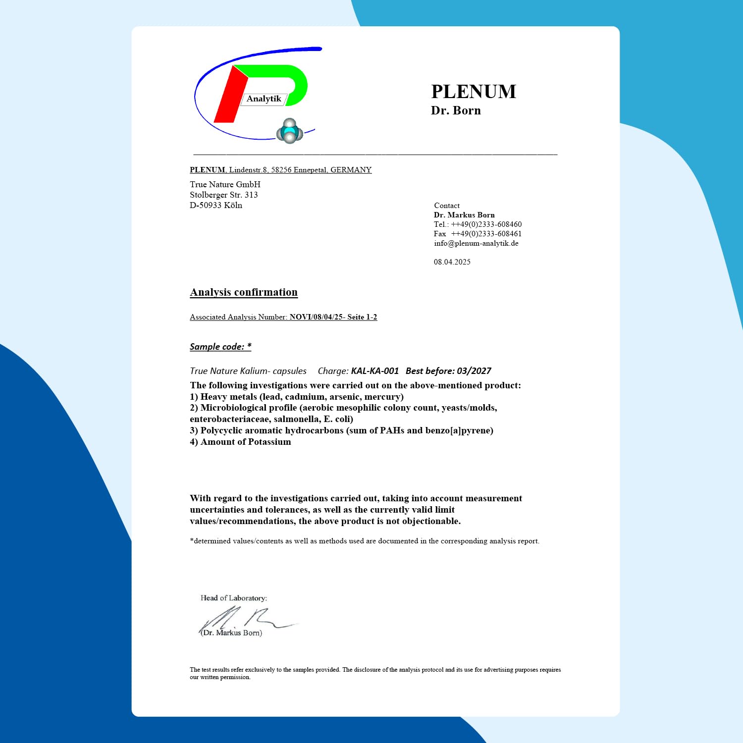 Potassio – 2.222 mg al giorno – 400 capsule – Citrato di potassio con potassio elementare – Scorta per 6 mesi – Vegano e senza additivi - testato in Laboratorio, produzione Tedesca – TRUE NATURE®