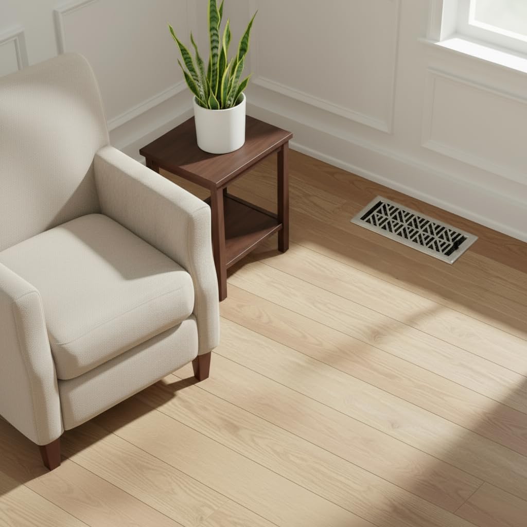 Empire Register Co, Decorative Air Vent Covers - 4x10 inch, Abstract Design, Brushed Nickel Finish, Heavy Duty Walkable Floor Register, Metal Damper Attached