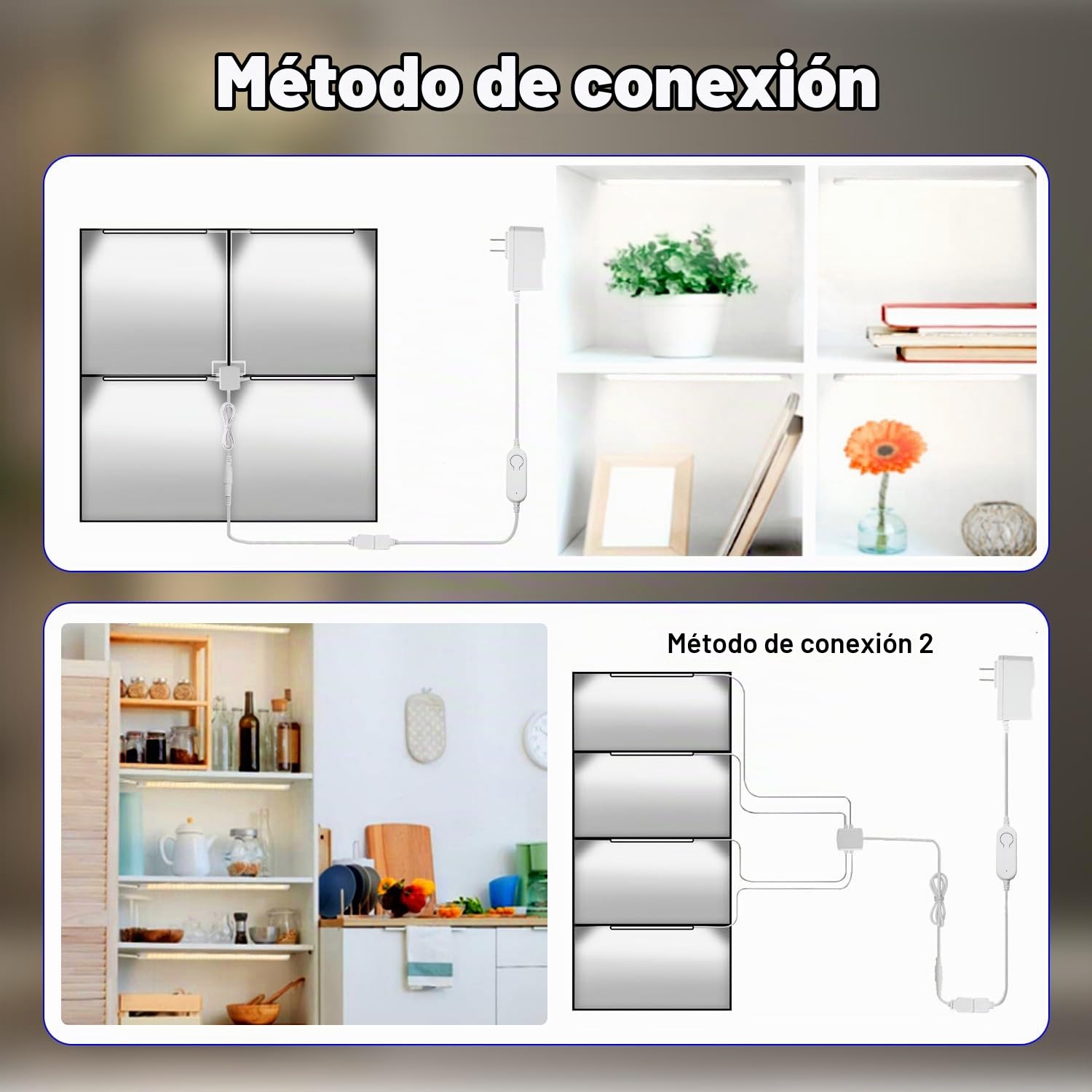 Cefrank – Kit de 4 Barras LED Inteligentes para Bajo Armario, Forma en V de 30 cm, Luz Regulable de 2700K a 6000K, 3W por Barra, con Control por App, Compatible con Alexa y Google Assistant