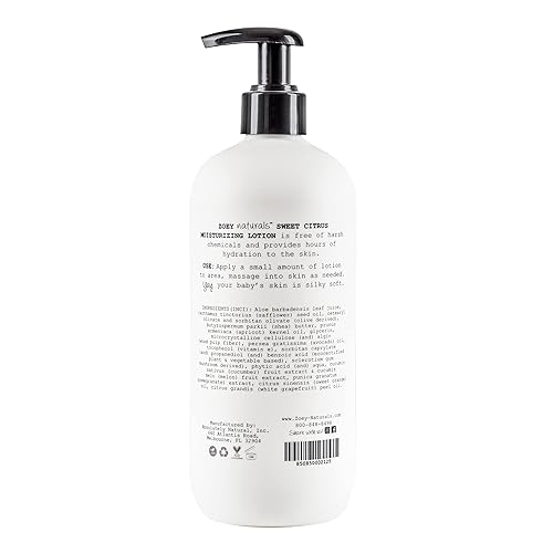 Miniatura 8 de Zoey Naturals Loción dulce cítrica para bebé, enriquecida con karité, aceite de albaricoque, aloe y aguacate, calma e hidrata con naranja y granada,