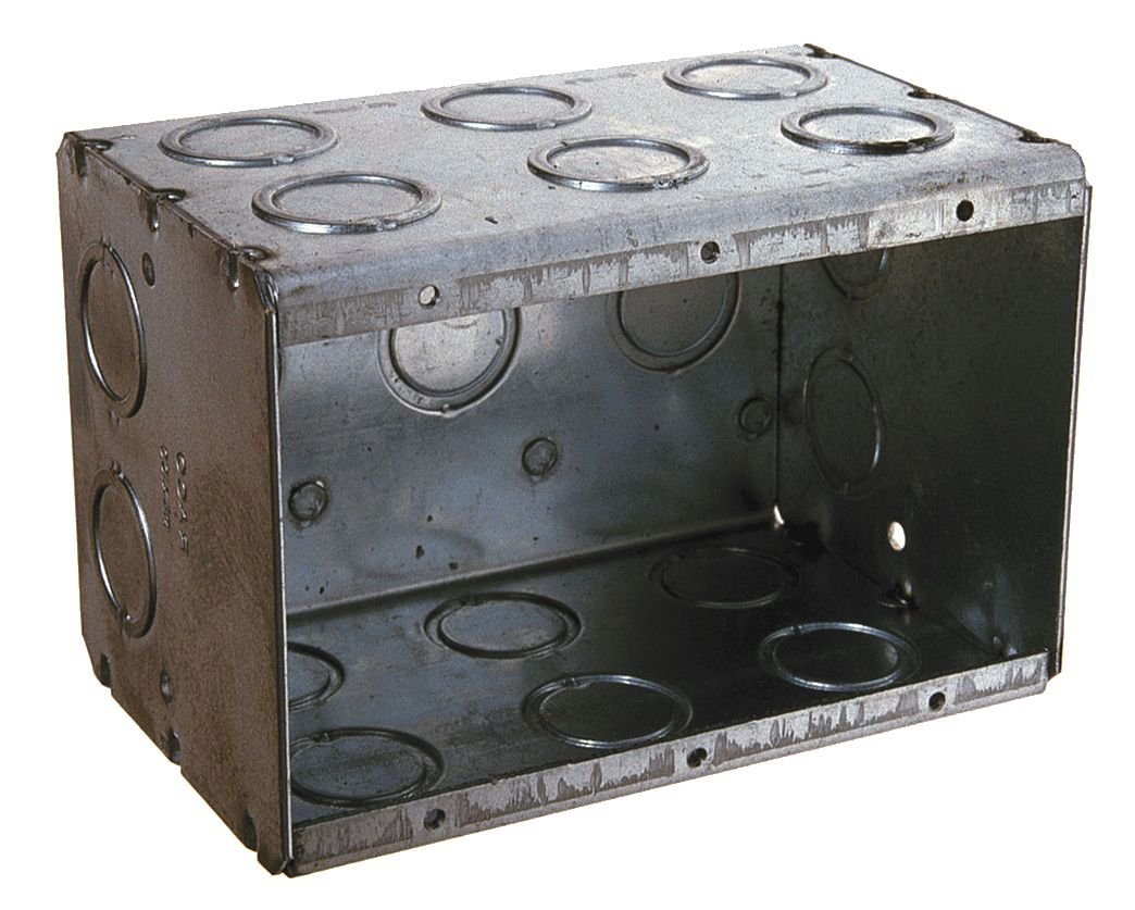 Hubbell-Raco 697 3-1/2-Inch Deep 3 Gang Welded Masonry Electrical Box with (16) Concentric Knockouts, 3-3/4-Inch x 5-19/32-Inch-image-23