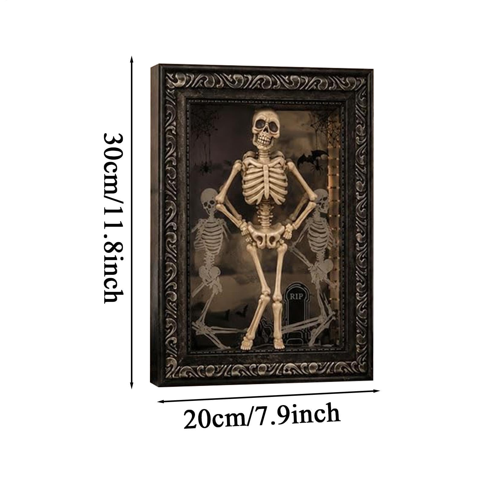 Cornice Scheletro Halloween Decorazioni da tavolo di Halloween con luce LED