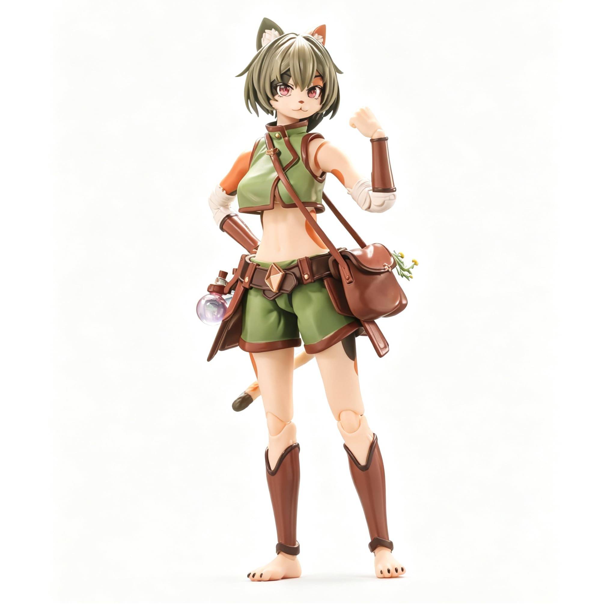 SYXLCYGJ LADO TOYS 1/12 冒険チーム 三毛猫 Tonya 薬草学者 可動眼 可動 アクション ル フィギュア 塗装済み 完成品 ERA-002