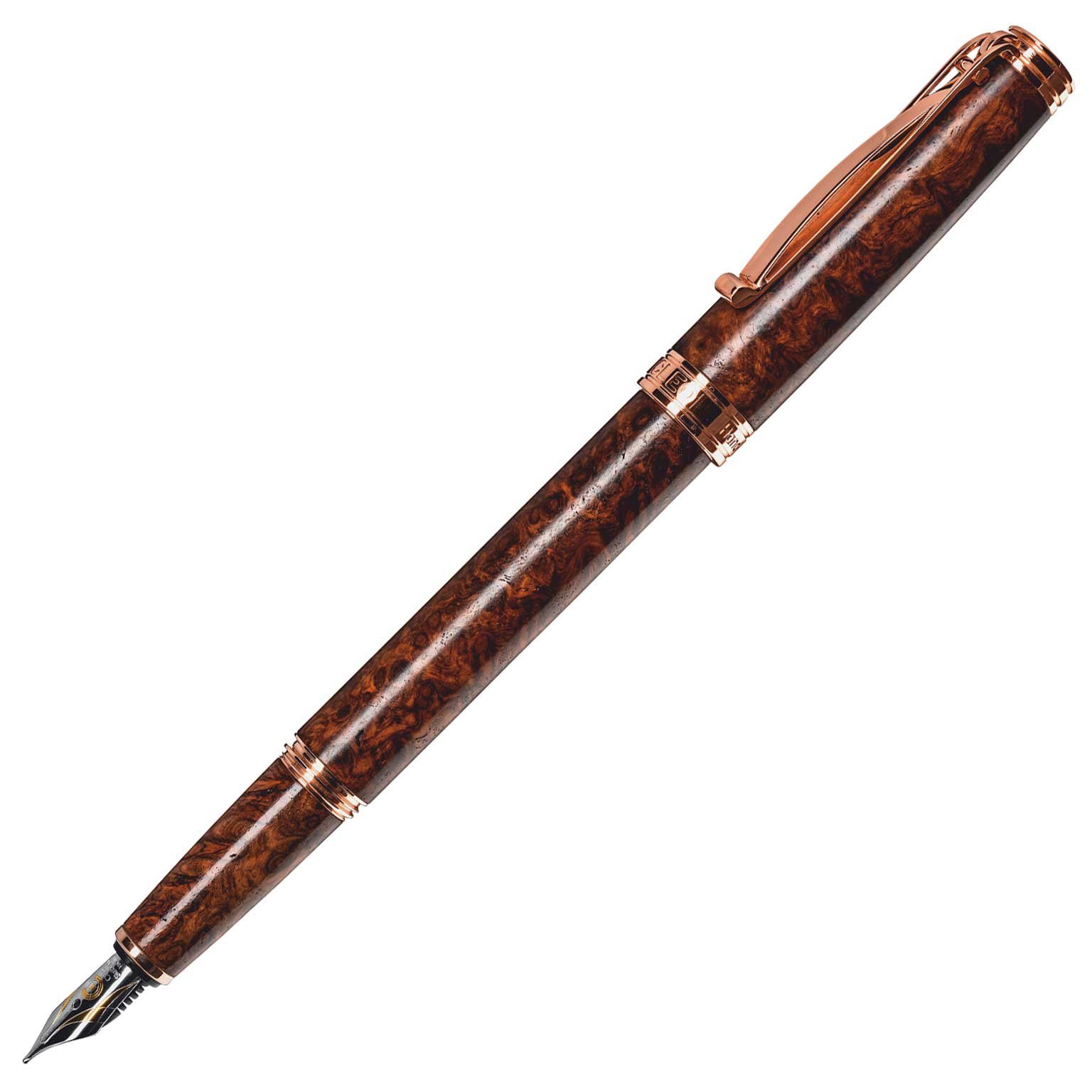 Cleo Skribent Natura Amboyna burl, fountain pen, nib: (F) fine