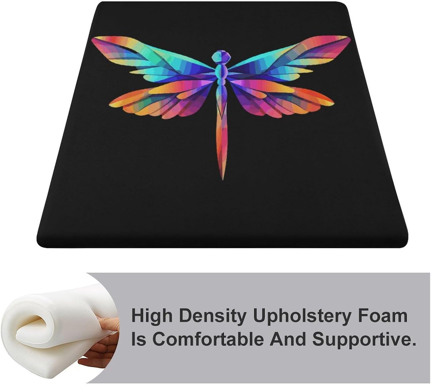 Dragonfly Floor Pillow Meditation Yoga Cushion Square Chair Cushion Pillows Seating for Adults