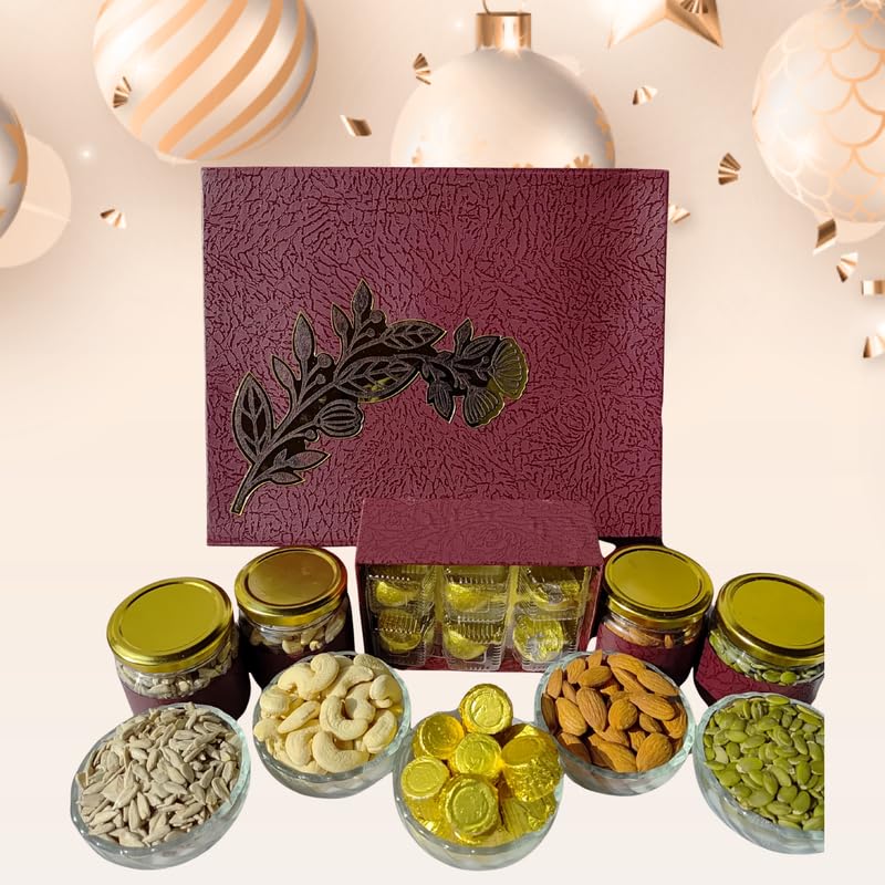 Image of NUTRI MIRACLE Festive Dry Fruits Gift Hamper | Christmas and New Year Pack for Colleagues