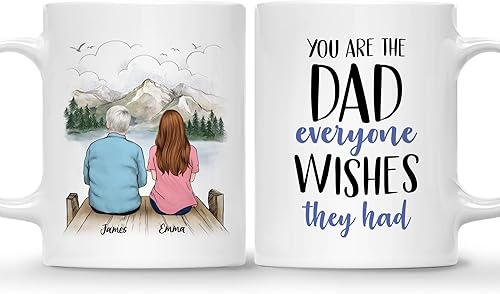 Gossby Taza personalizada para padre, regalos para padre, mejores tazas de café para padre, taza personalizada para papá, padre e hija, eres el papá