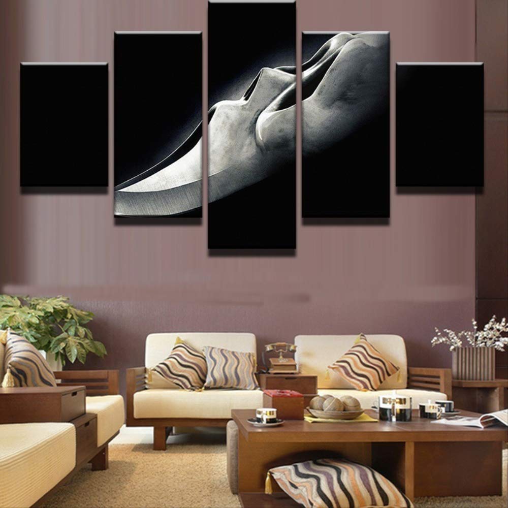 Toile crâne et masque peinture 5 pièces déco maison gym 40x100cm