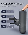 Morelax Mini Gun de massage, Gun portable de masseur musculaire, puissant masseur de poche pour le voyage & Chez soi, petite & Massager tranquille avec 6 Têtes & 4 Intensités - Cadeau pour athlètes Femmes Hommes