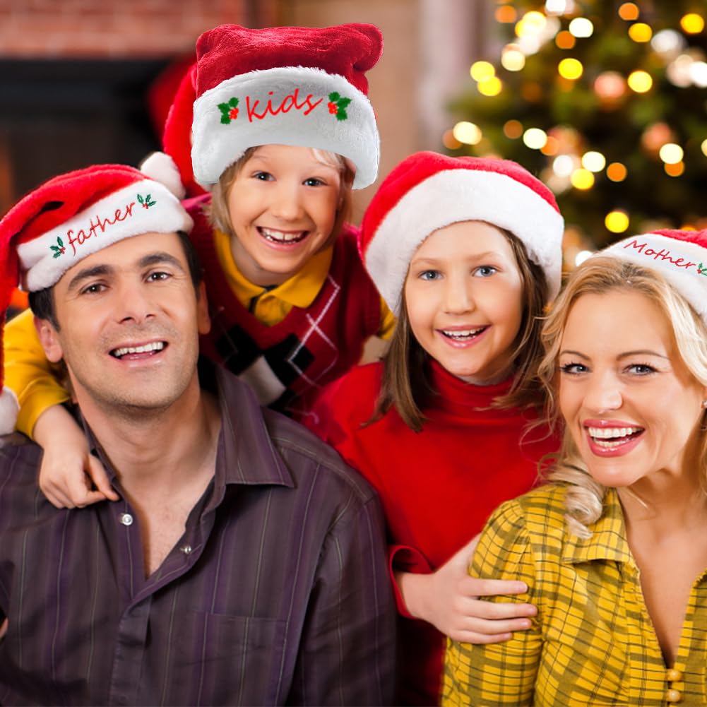 ZPSOSPZ 3pcs Santa Hat for Christmas Red Father Xmas Hat for Adults Unisex Soft Plush Classic Fur Xmas Holiday Hat - Image 4