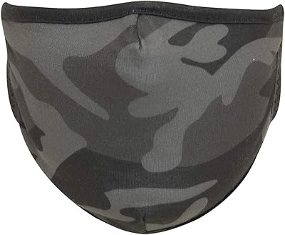 Rothco Camo 3-Layer Polyester Face Cover, Black Camo, L/XL