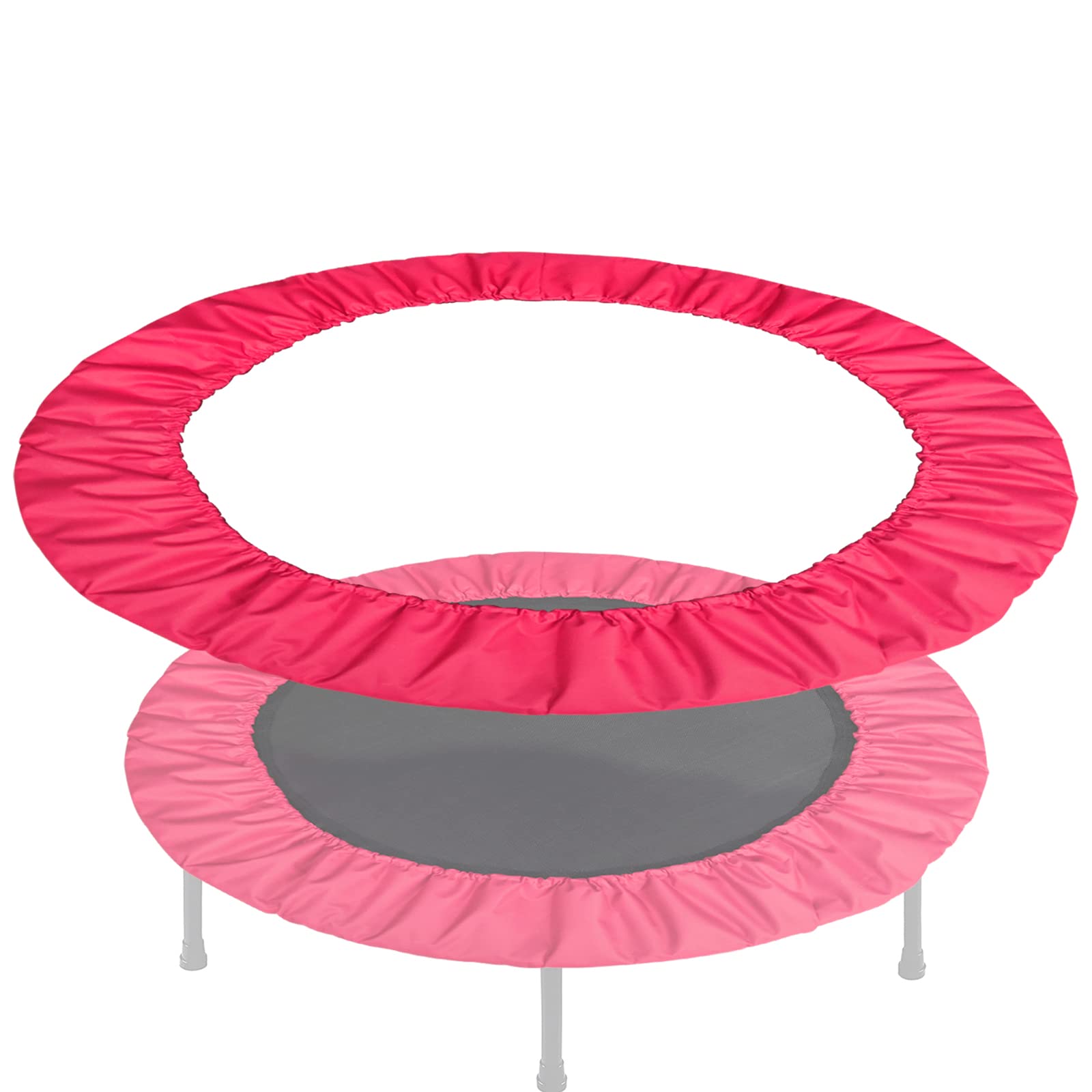 EUPXRHY Mini Trampoline Spring Cover 36 38 40 45 60inch Small Trampoline Pad Replacement 3 Layers Thickened & 22cm Widened, 800D Tear-Resistant Oxford Cloth, for Indoor Trampoline,Red,127cm(50inch) — image 1