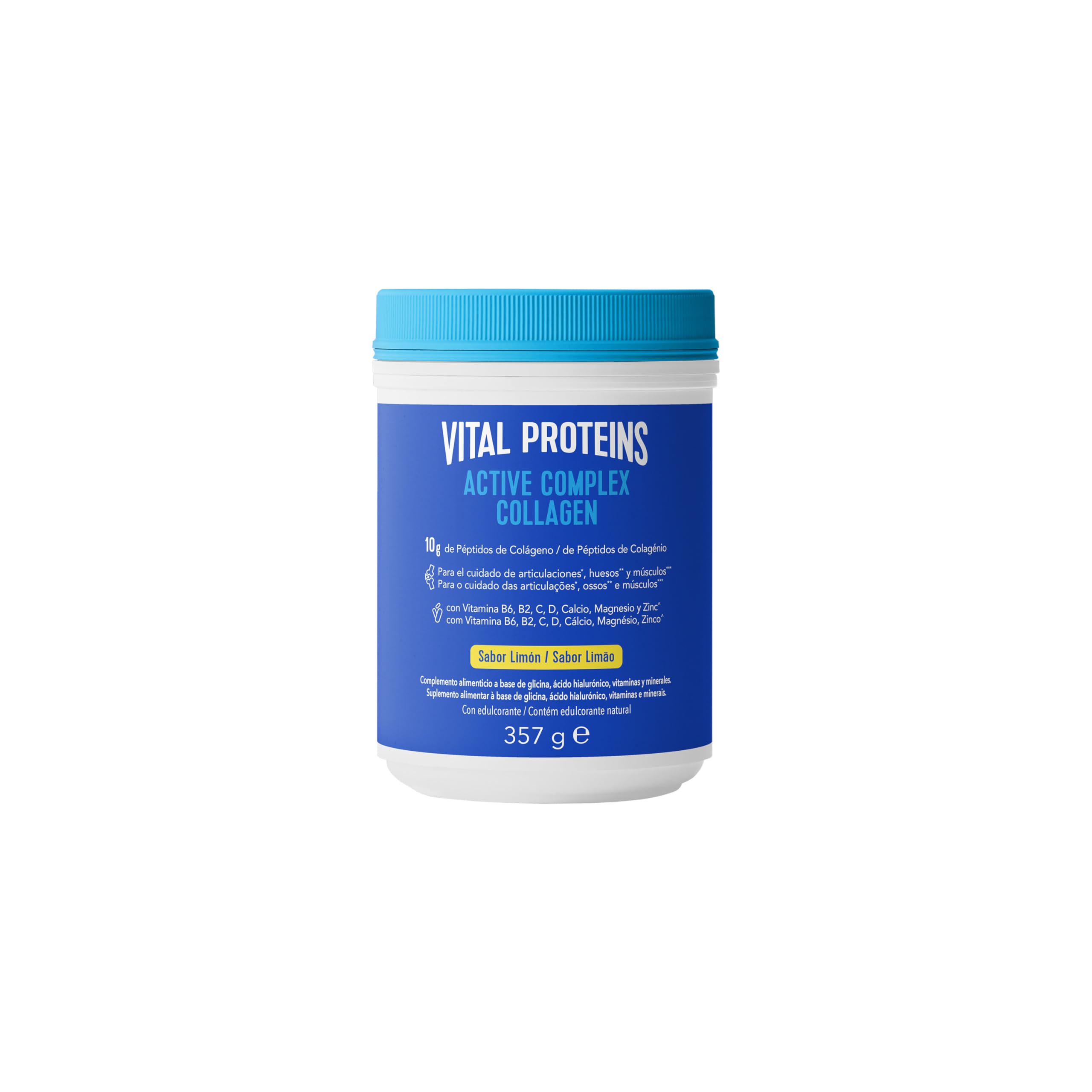 Vital Proteins | Active Complex Colágeno con Vitaminas y Minerales | Sabor Limón | Articulaciones, Huesos, Músculos y Energía | 10g de Péptidos de Colágeno por Dosis | 357g