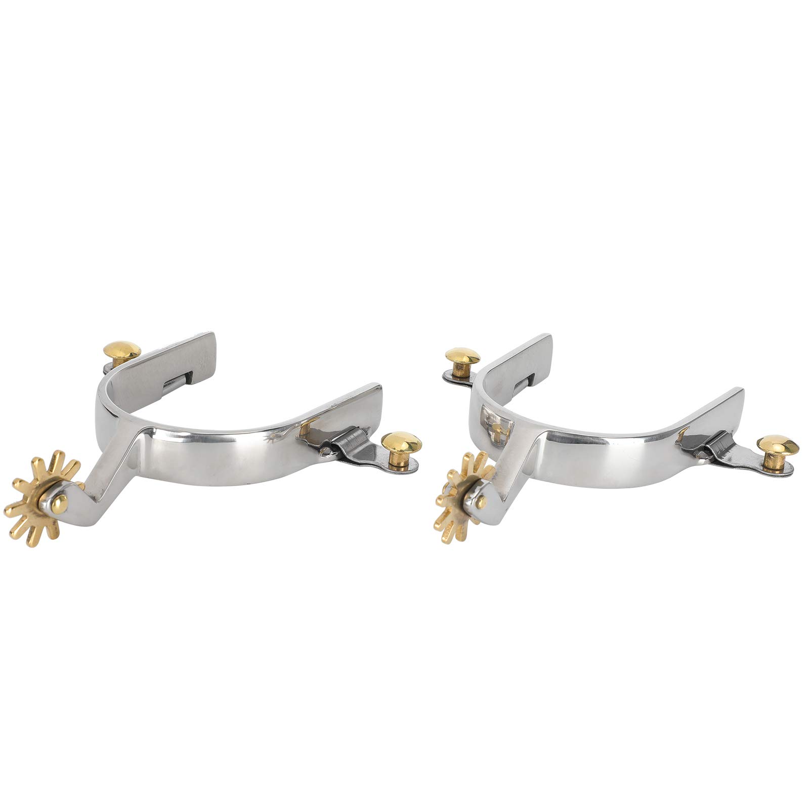 Tipo Speroni in Acciaio Inossidabile, Speroni Stile Western per Uomini e Donne, Speroni durevoli e antiruggine con Pulsante oscillante in Ottone, Design Avvolgente per speroni per