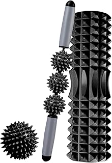 Pacchetto Rullo in Schiuma per Terapia Muscolare, Massaggio, Pilates, Yoga. Cilindro in Schiuma per Alleviare il Dolore e Allenarsi 45 cm