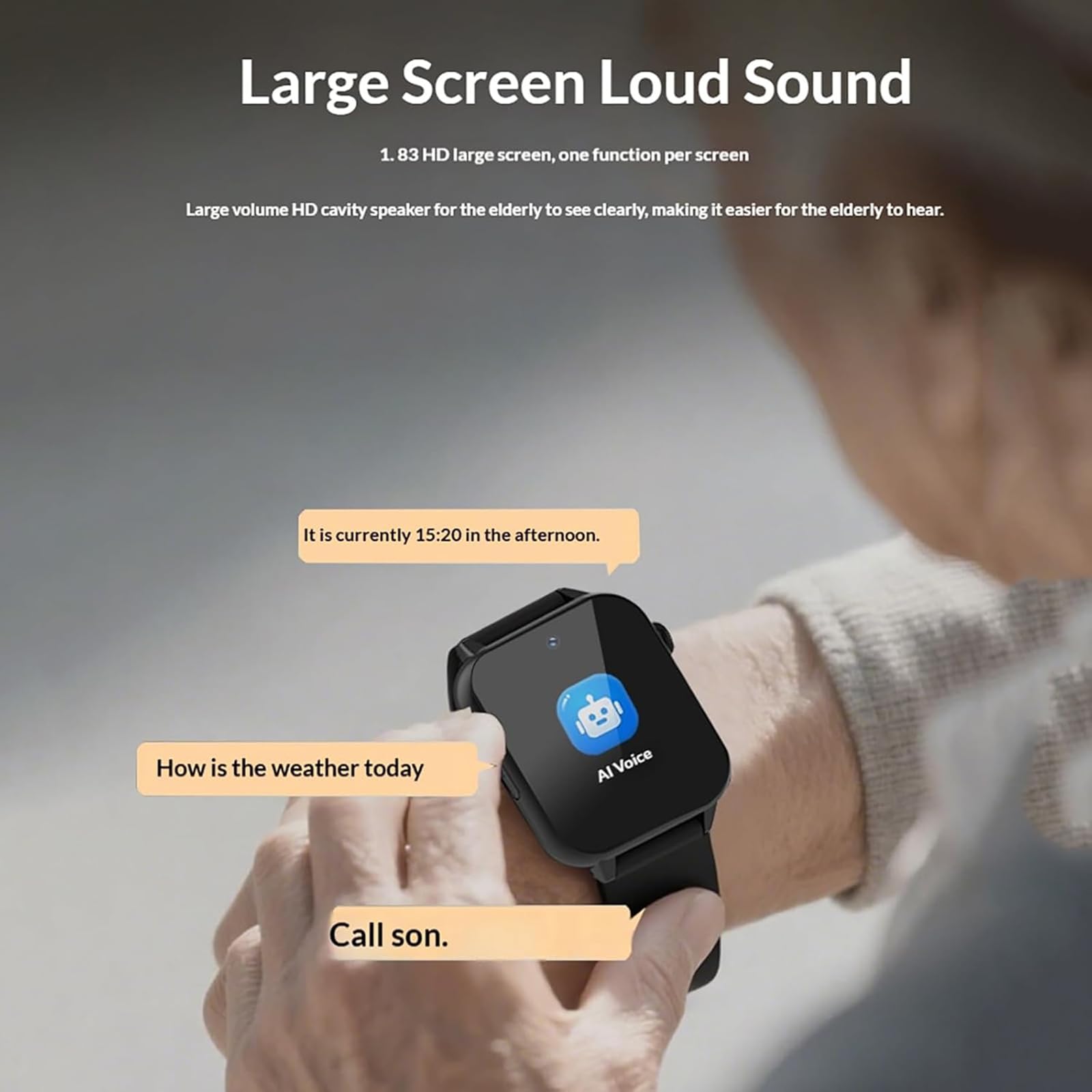 Orologio intelligente con rilevamento di cadute per anziani, chiamate bidirezionali, localizzatore GPS, allarme SOS medico, impermeabile IP67, monitoraggio della salute per la sicurezza degli anziani