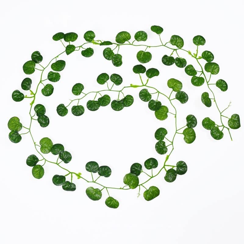 XTYPE Seto de hiedra artificial anti-ultravioleta, plantas artificiales de hoja verde simulada hoja enredadera tira de hiedra pseudoverde hoja vid (color: Hai tang)