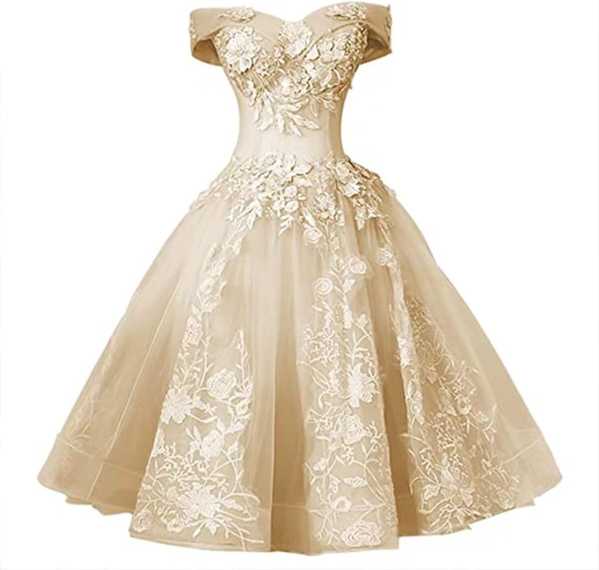 KIDOZI Women's Off Shoulder Appliques Homecoming Dresses for Teens Short Prom Party Gowns