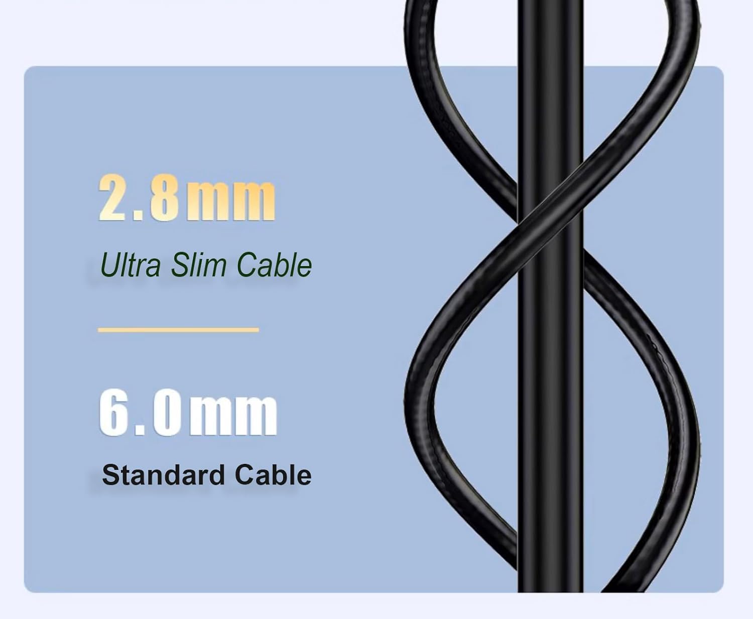 Elfcam® -Slim Cavo Ethernet Cat 6 Sottile da 20 m, Cavo di Rete WAN LAN Cat6 32AWG, Nero Ultra Sottile (20 Metri)