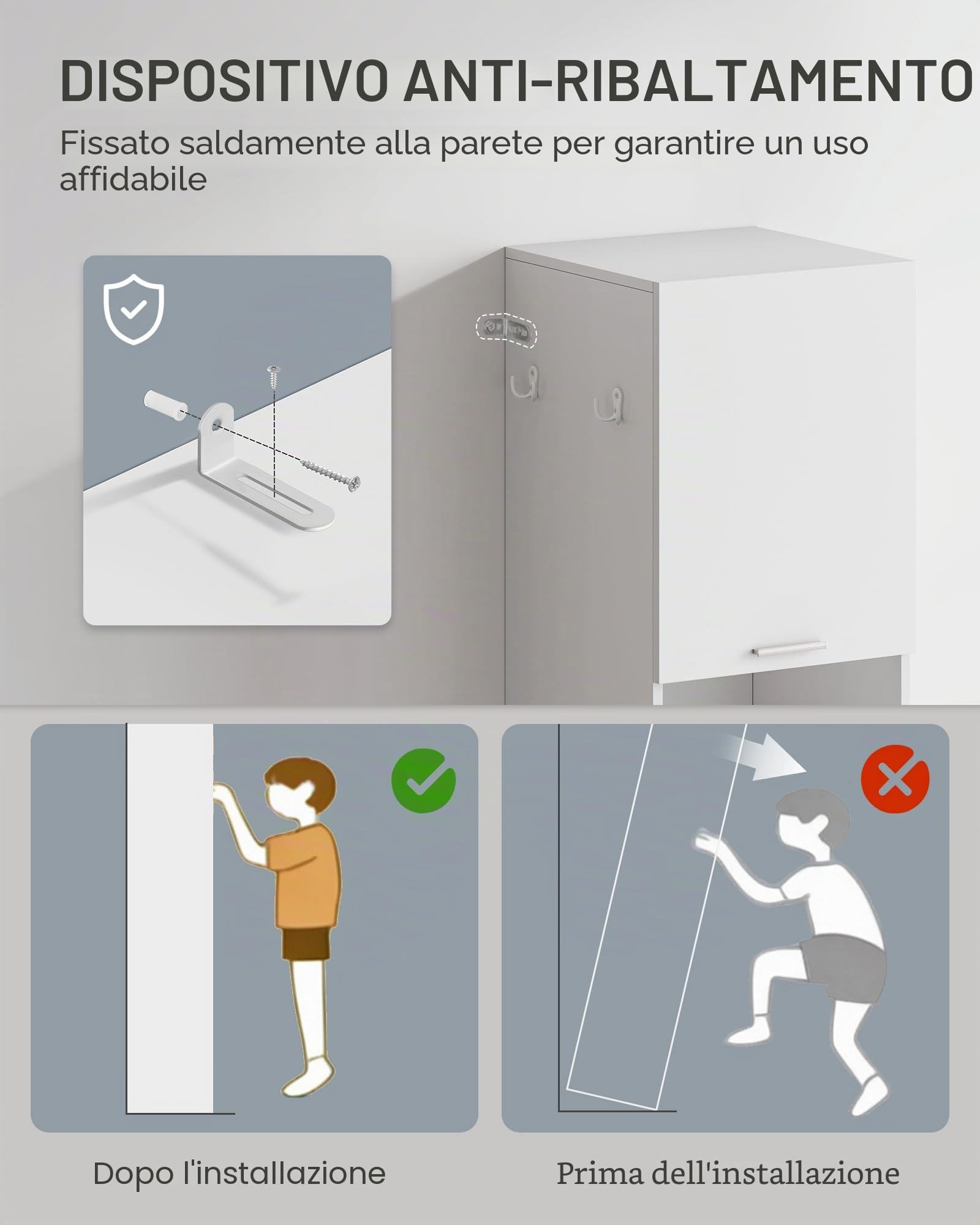 Hzuaneri Colonna Bagno, Mobile Bagno Salvaspazio, Armadio Alto per Immagazzinaggio con Cesto per Abiti Sporchi, Ripiano Regolabile, Adatto per Bagno e Lavanderia, 40 x 40 x 170 cm, Bianco BC72003X