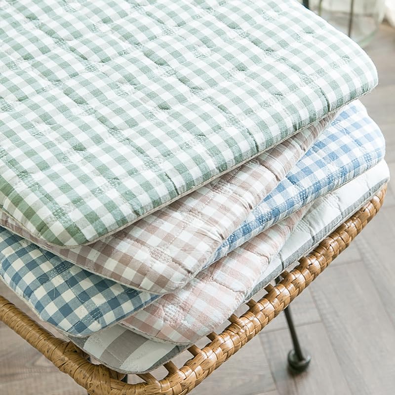 4 Pack Cojines De Silla para Sillas De Comedor, 16.9" x 15.7" Cojín De Silla De Cocina A Cuadros Antideslizante con Lazos, Cojín De Asiento De Esponja En Forma De U para Sillas, Verde
