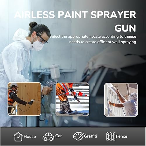 Miniatura 2 de Pistola pulverizadora de pintura, pistola pulverizadora fácil de instalar con buen efecto de pulverización, pistola rociadora de pintura sin aire,
