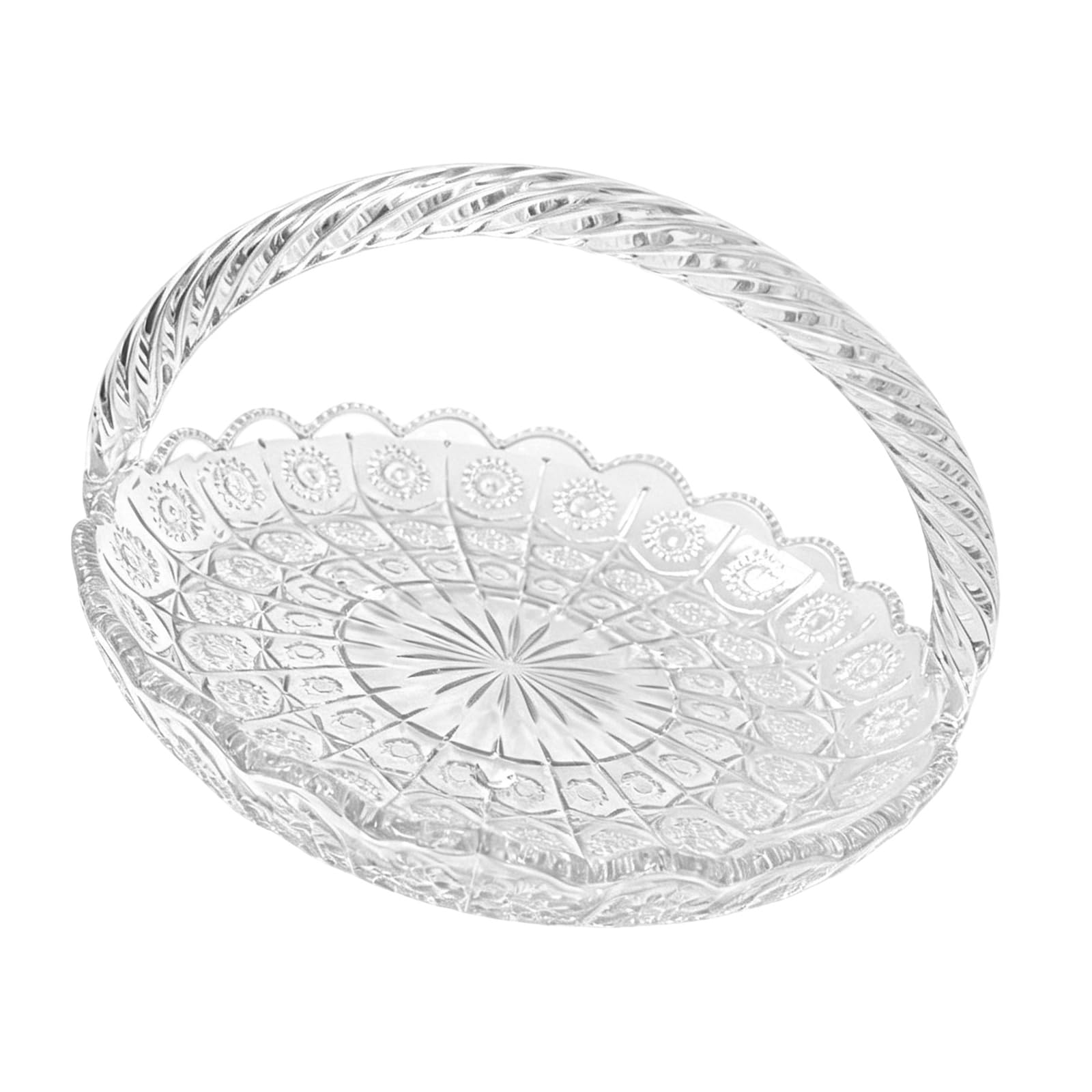 TFAOYS Clear Glass Bowl Flexible Serving Dishes Stylish Elegant Fruit Basket for Holding Fruits Nut Showpiece Stylish