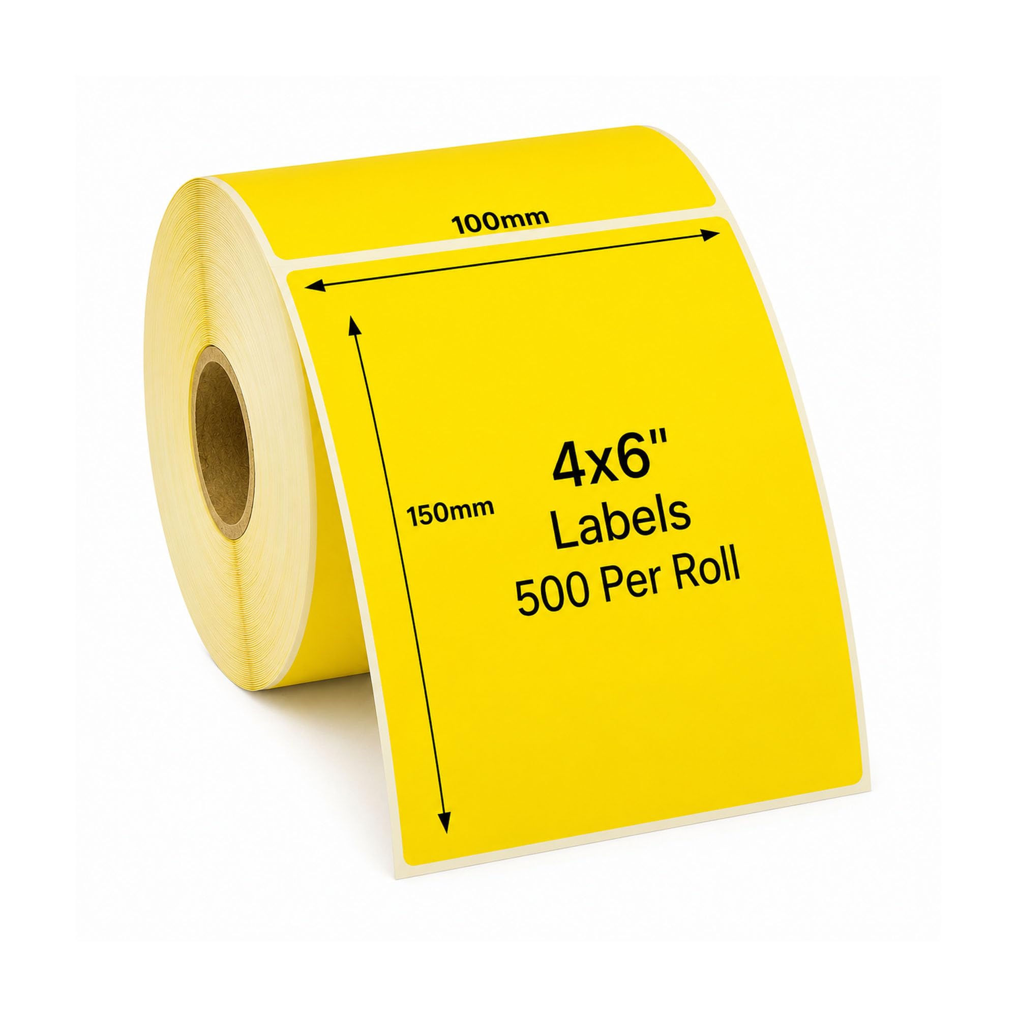4x6 Direct Thermal Printer Labels, Yellow | 2 Rolls 100mmx150mm (1000 Labels) Permanent Adhesive Labels Rolls Compatible with Most Desktop Direct Thermal Printers โ AVARTEK